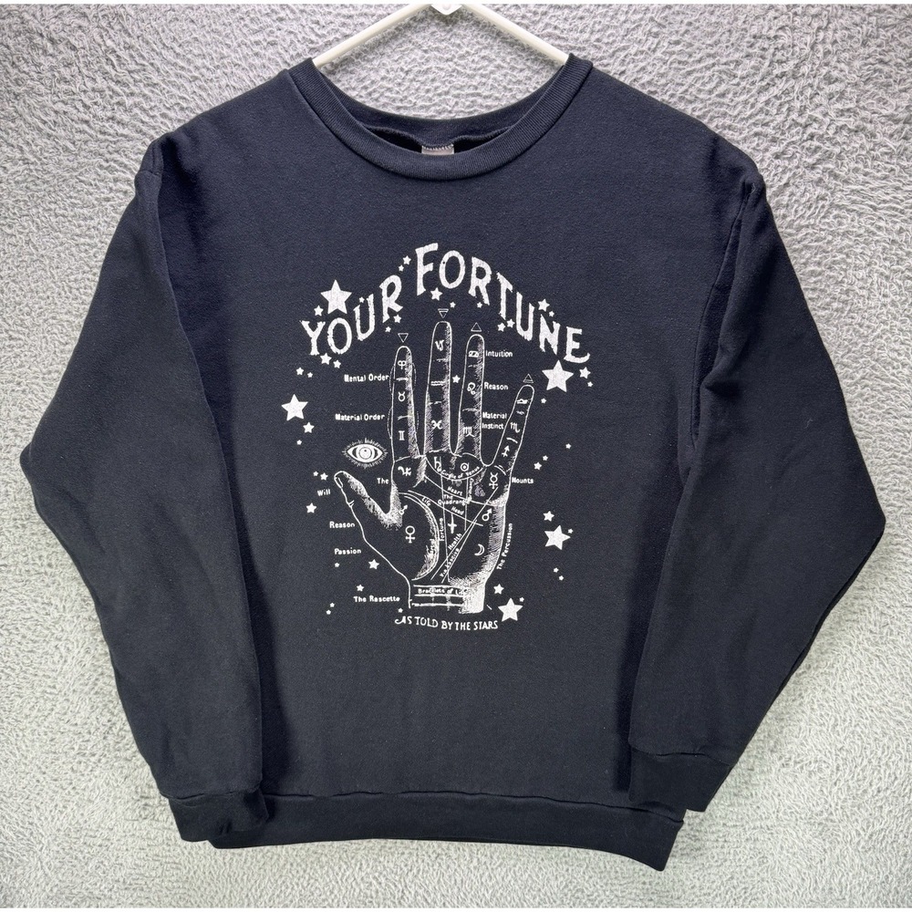 Vintage Fortune Telling Crewneck Sweatshirt Adult Medium Made in USA Stars Astro